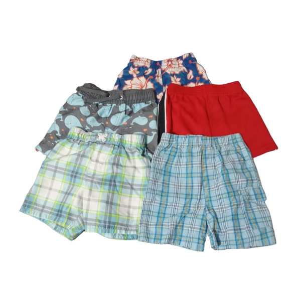 Bundle lot of 5 pairs baby short bottom toddler boy size 18 months - Picture 1 of 3